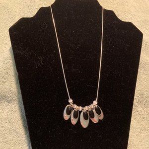 18” Kenneth Cole silver and black bead necklace